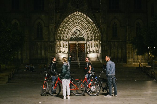 Barcelona Night Bike Tour with Local Tapas and Cava Stop - Modernist façades on the way to Casa Batlló