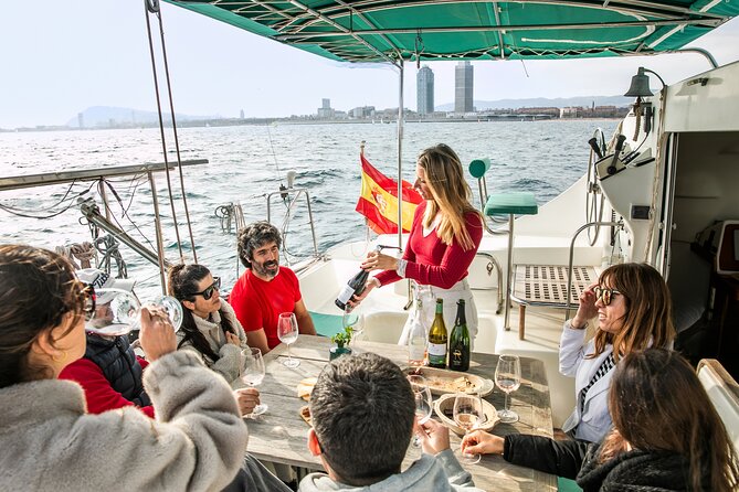 Barcelona: Premium Private Wine Tasting & Tapas in a Catamaran - Barcelona’s coastline from a lower, quieter viewpoint
