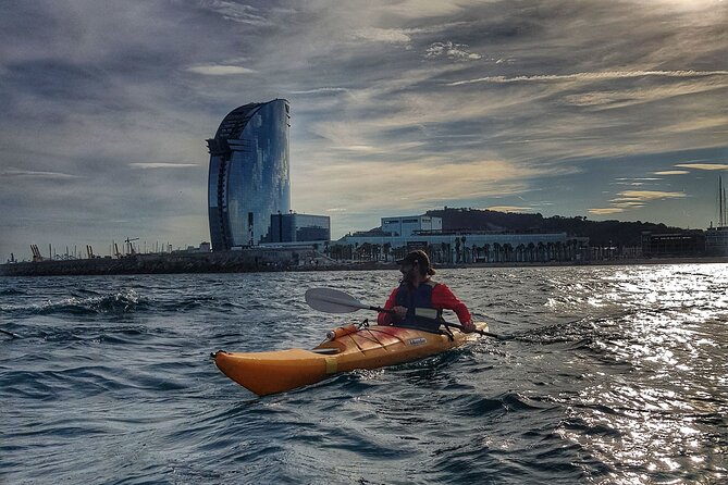 Barcelona Skyline Kayaking Coupled with Delicious Tapas - Turning around at Olympic Port