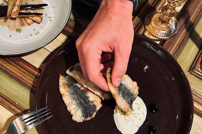 Barcelona Tapas Cooking & Cocktail Class with Veronique & Mattias - Crispy eggplant, sardines, and asparagus