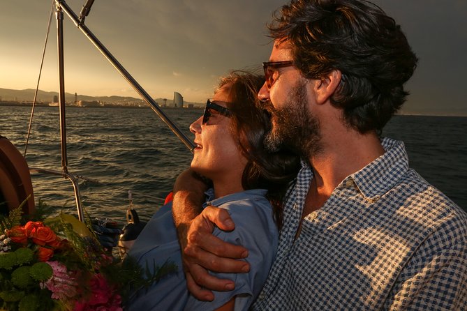 Barcelona Unique Sunset Sailing Experience with Tapas & Open Bar - Barcelona from the water, with sunset as the main event