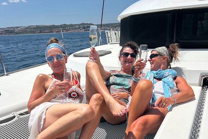 Catamaran Sailing Experience Manilva Tapas Drink Dolphins Swim Stop - The swim stop and snorkeling gear
