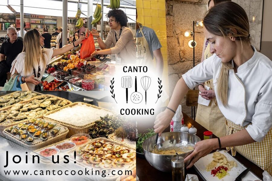 Chef Led Porto Market Tour & Portuguese Tapas Class + Wine - Eating what you prepared with Douro wine