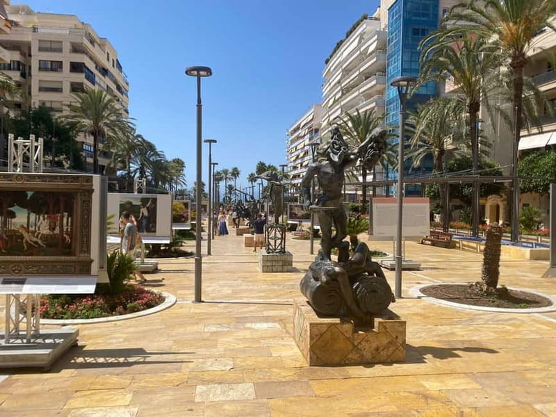 From Estepona, Mijas, Marbella: Marbella Private Tour with Transport, Tapas, and Drinks - Walking the lanes around Orange Square