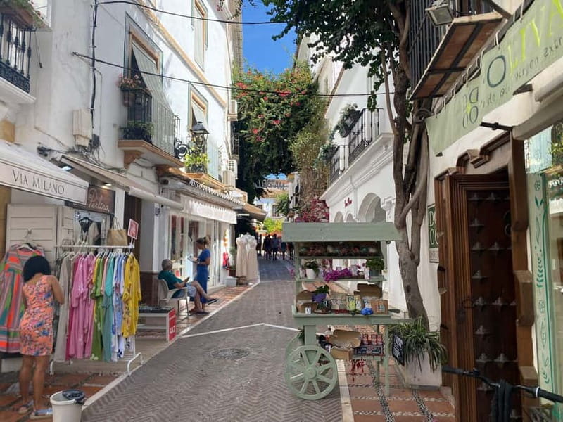From Estepona, Mijas, Marbella: Marbella Private Tour with Transport, Tapas, and Drinks - Shopping time after the meal