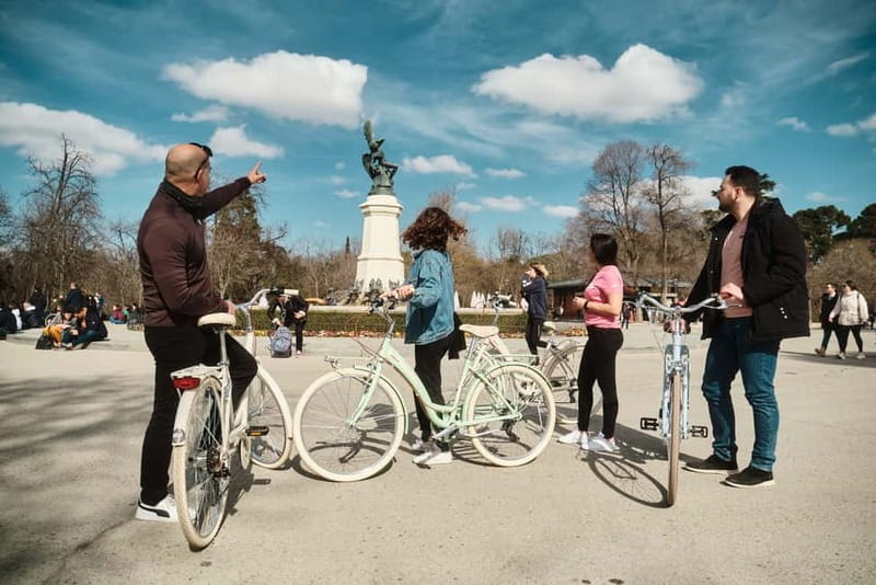 Madrid: Highlights Guided Vintage Bike Tour and Tapas Option - Cervantes, the Prado, and the art district