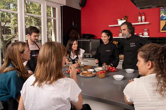 Spanish Tapas Workshop: Boqueria Tour & Rambla Views - The meal, wine, and Las Ramblas view